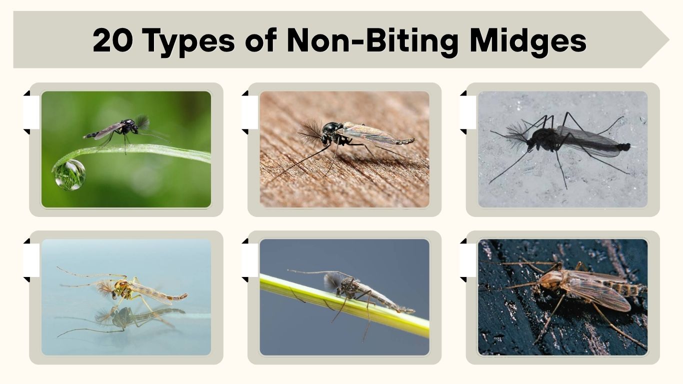 20 Types of Non-Biting Midges: Species, Habitat, ID with Pictures