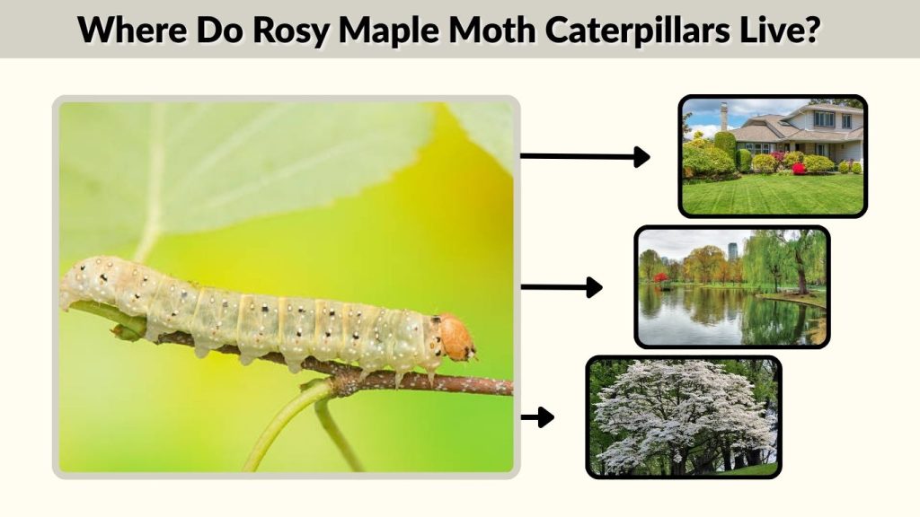 Where Do Rosy Maple Moth Caterpillars Live?