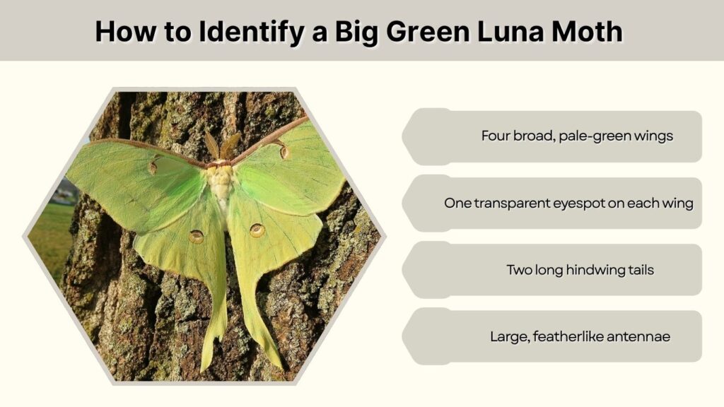 How to Identify a Big Green Luna Moth