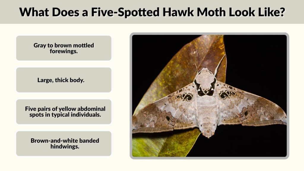 What Does a Five-Spotted Hawk Moth Look Like?