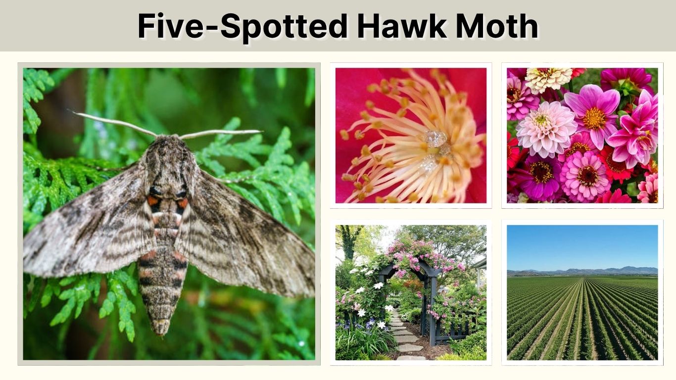 Five-Spotted Hawk Moth: Size, Diet, Life Cycle & Facts