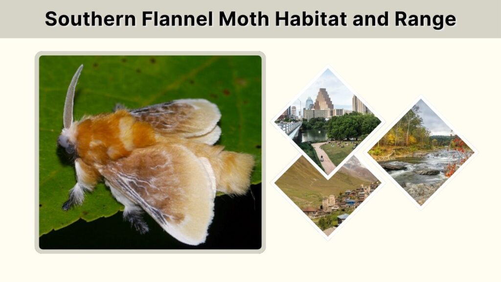 Southern Flannel Moth Habitat and Range