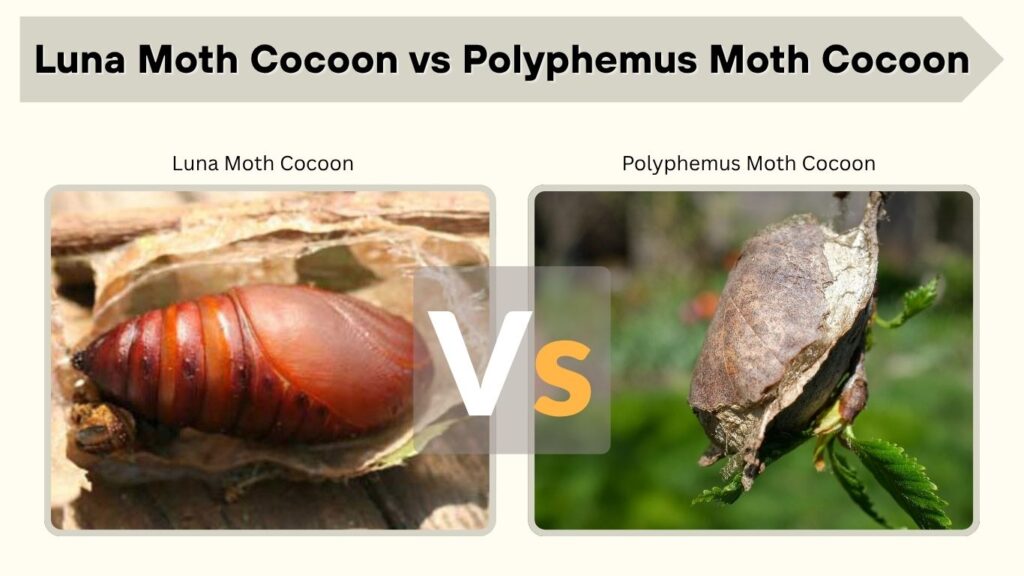 Luna Moth Cocoon vs Polyphemus Moth Cocoon