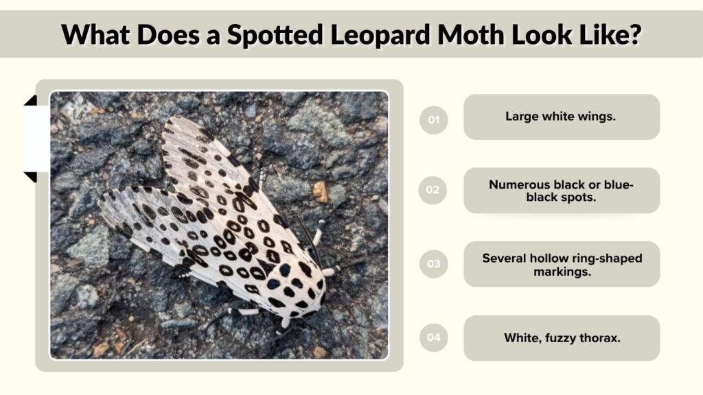 What Does a Spotted Leopard Moth Look Like?