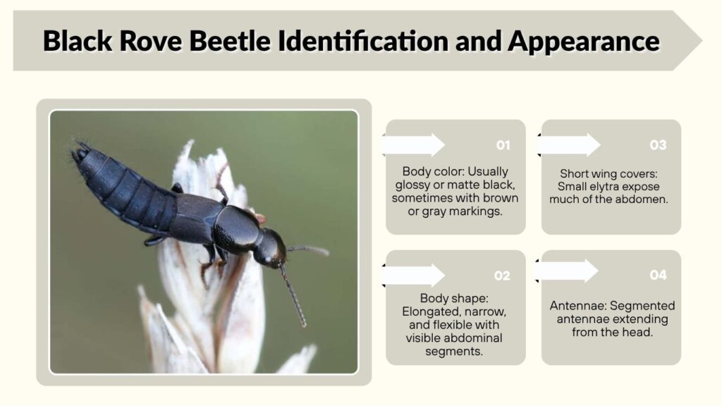 Black Rove Beetle Identification and Appearance