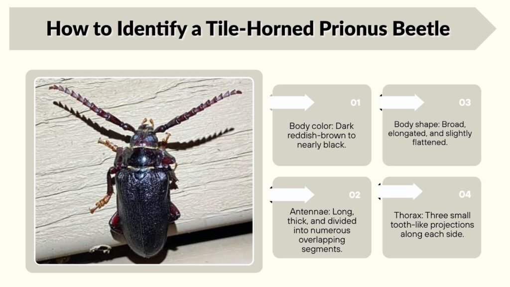 How to Identify a Tile-Horned Prionus Beetle